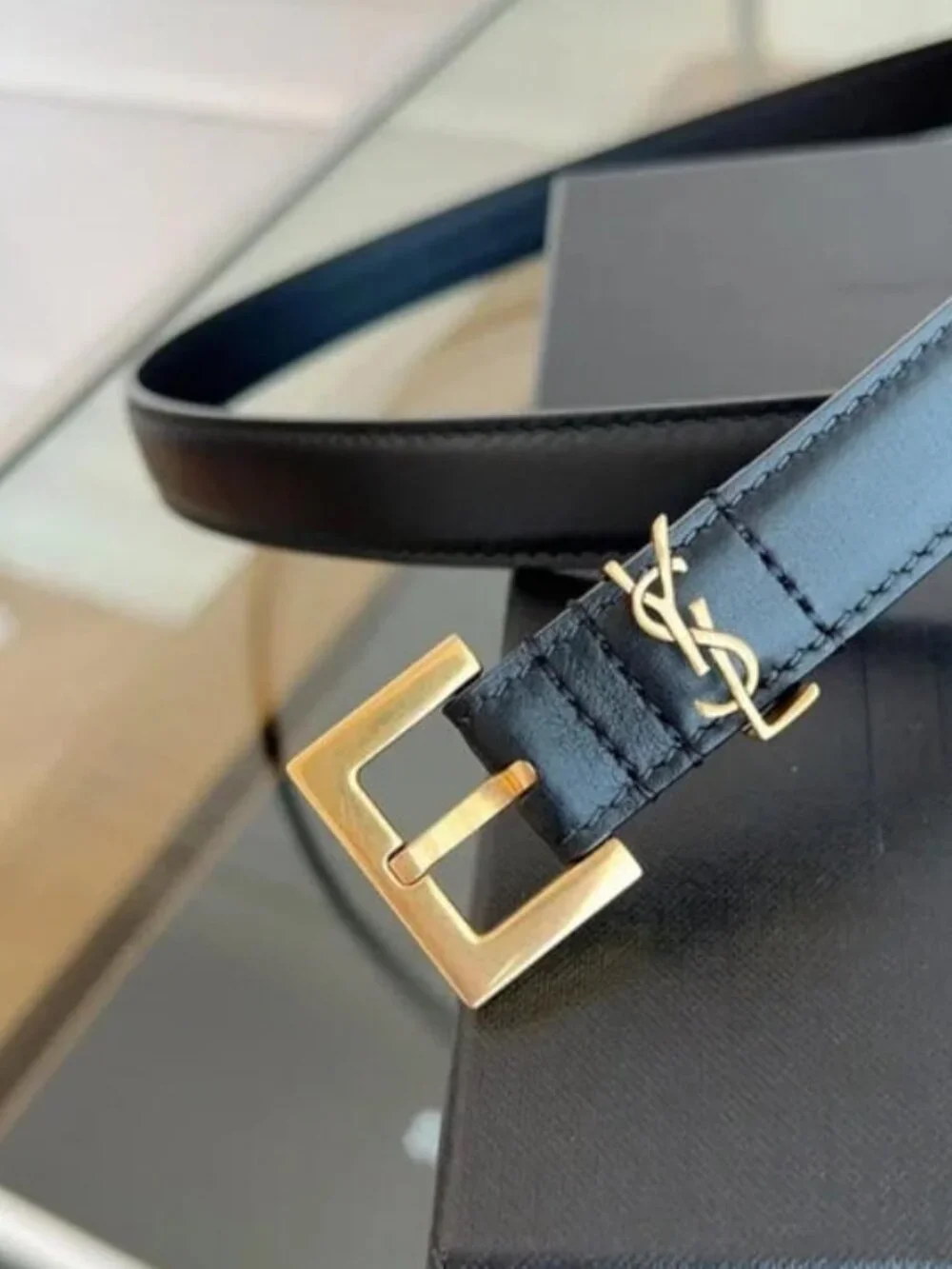 Saint Laurent Black Belt 90cm - New with Box - Picture 4 of 5